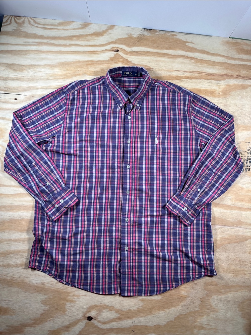 Ralph Lauren Purple and Pink Plaid Button-Down Shirt